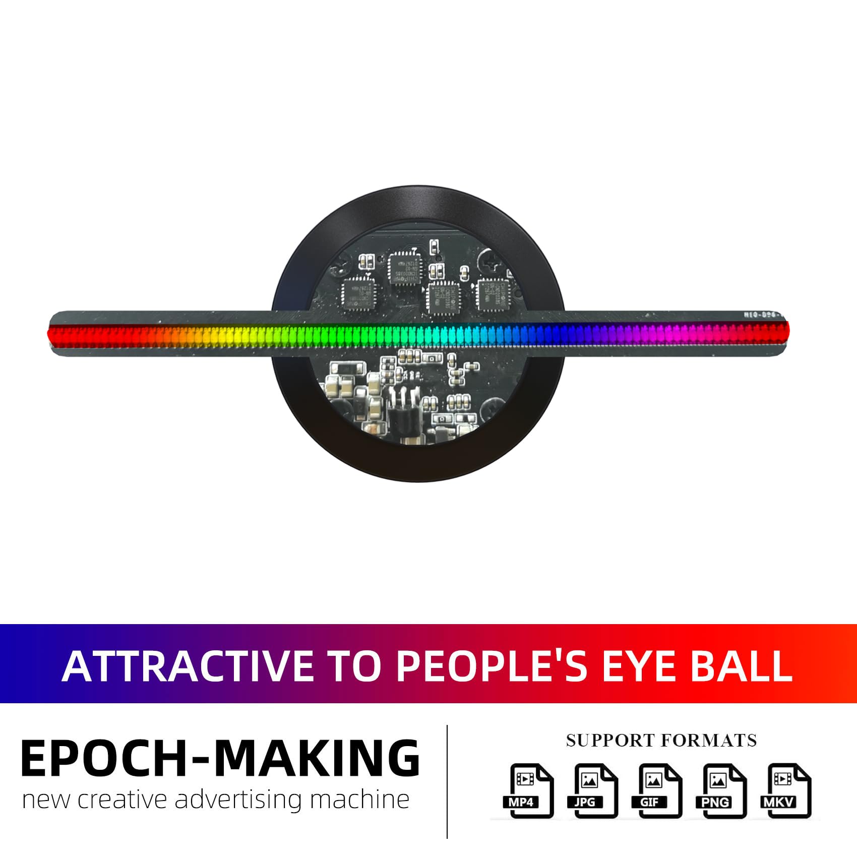 3D Hologram Fan,4.3 Inch Picture Fan Spinner With Bluetooth +Remote ,Hologram Projector Hd Led With 700 Video Library ,Holograph